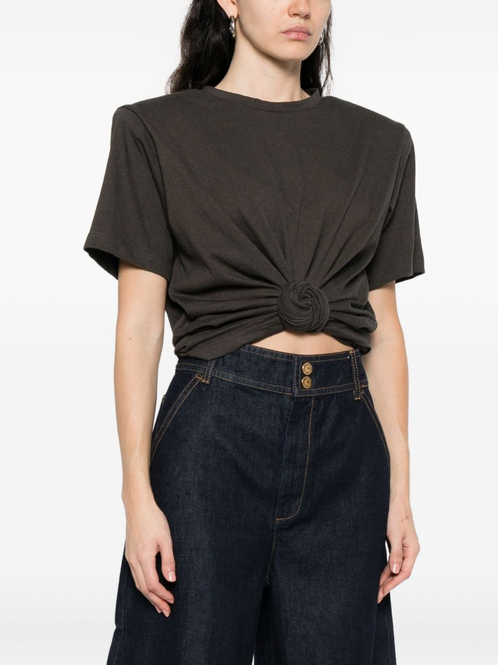 rose-accent short-sleeve T-shirt - 3
