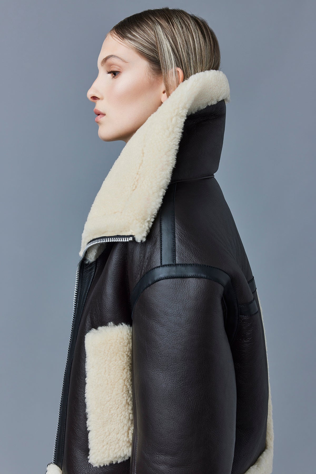 PENELOPA Sheepskin jacket with double collar - 5