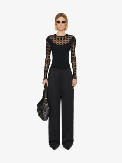 Givenchy SLIM FIT TOP IN JERSEY AND MONOGRAM 72 TULLE outlook