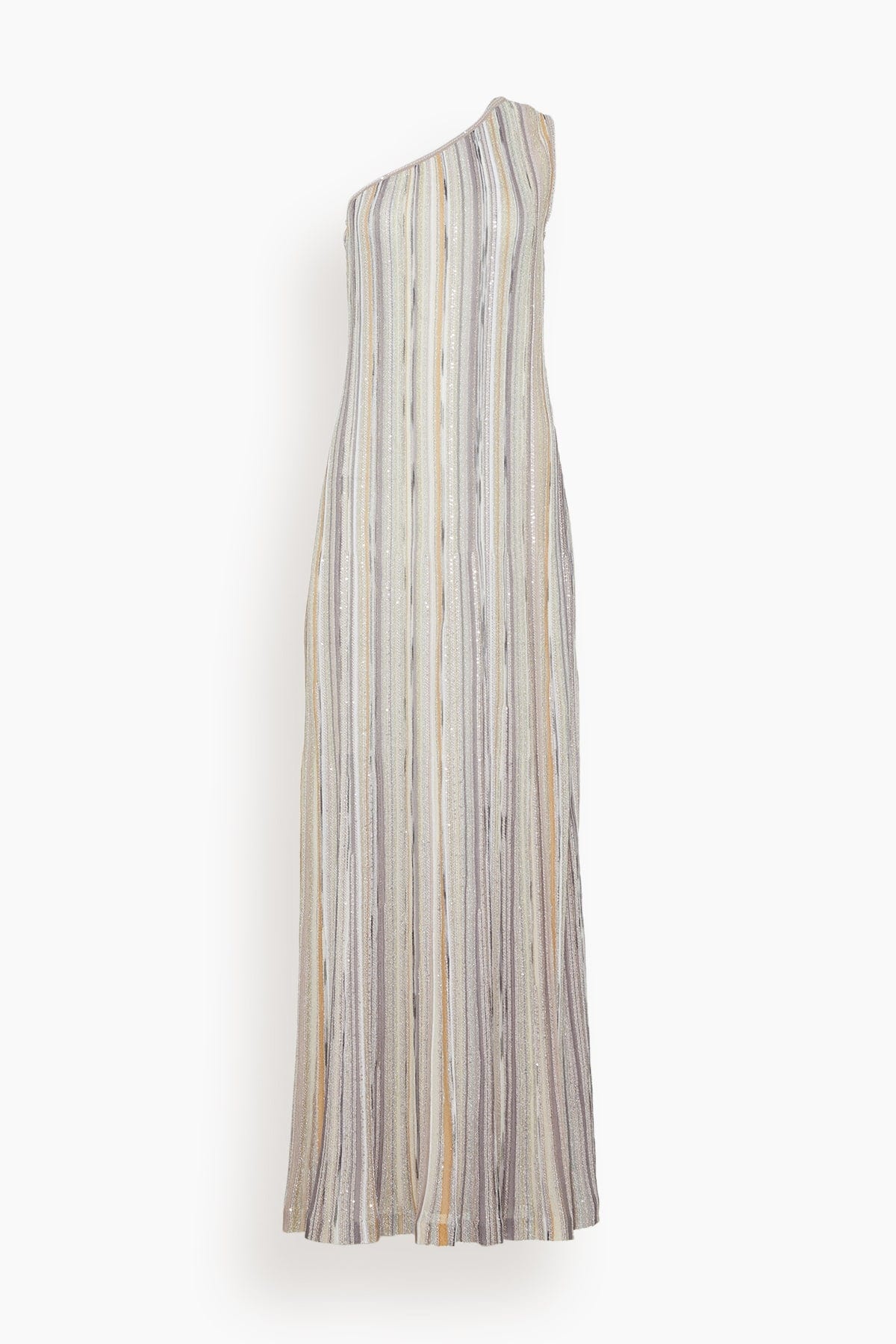 Sleeveless Long Dress in Multicolor with Lilac Base - 1