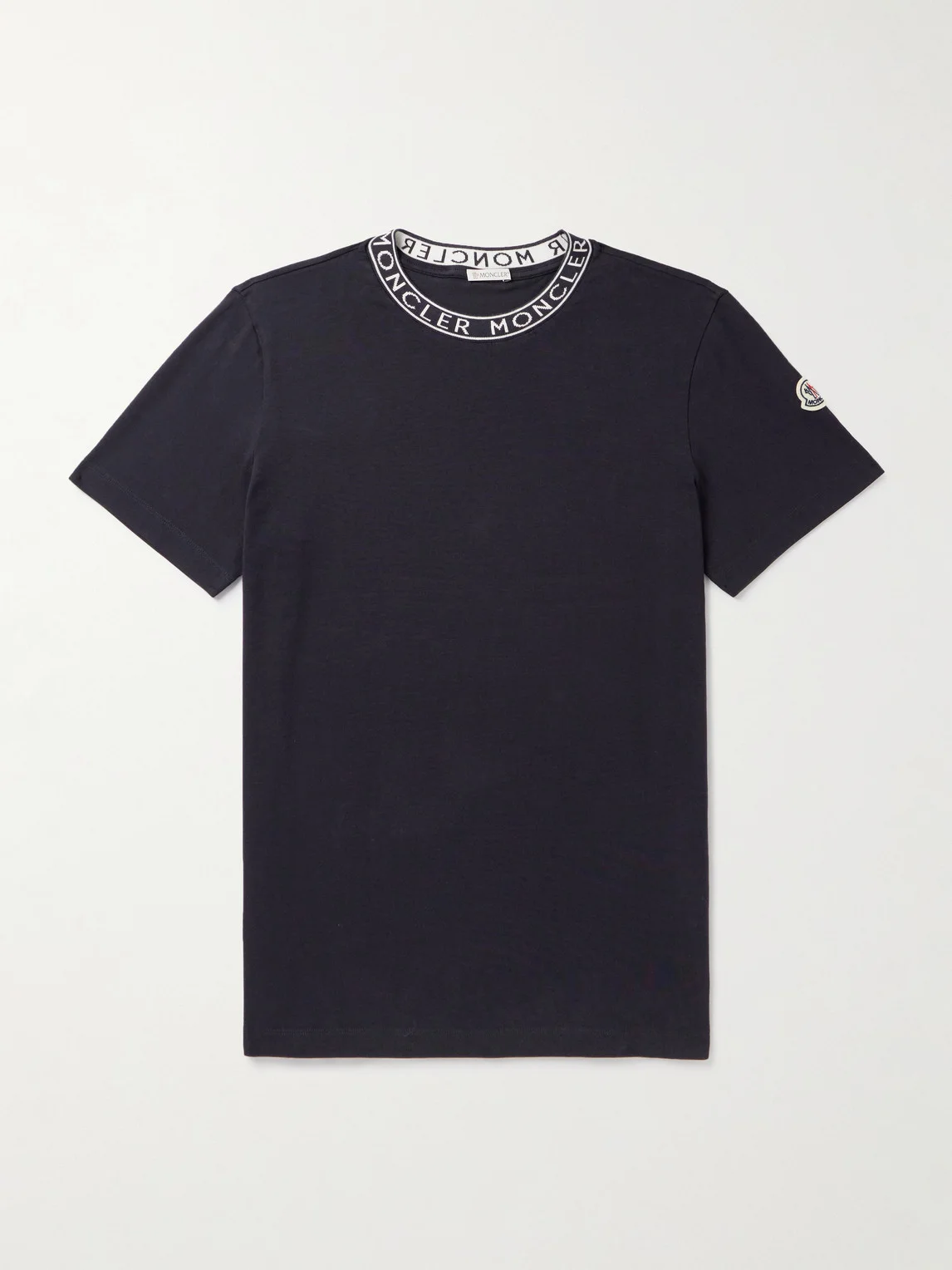 Slim-Fit Logo-Jacquard Cotton-Jersey T-Shirt - 1