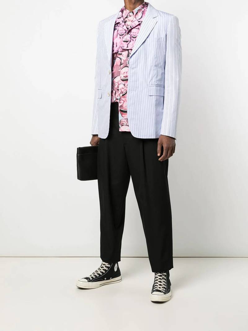 Comme des Garçons SHIRT single-breasted pinstripe blazer outlook