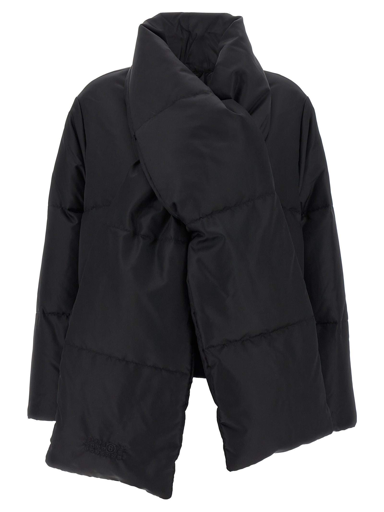 Scarf Down Jacket Puffer Jackets Black - 2