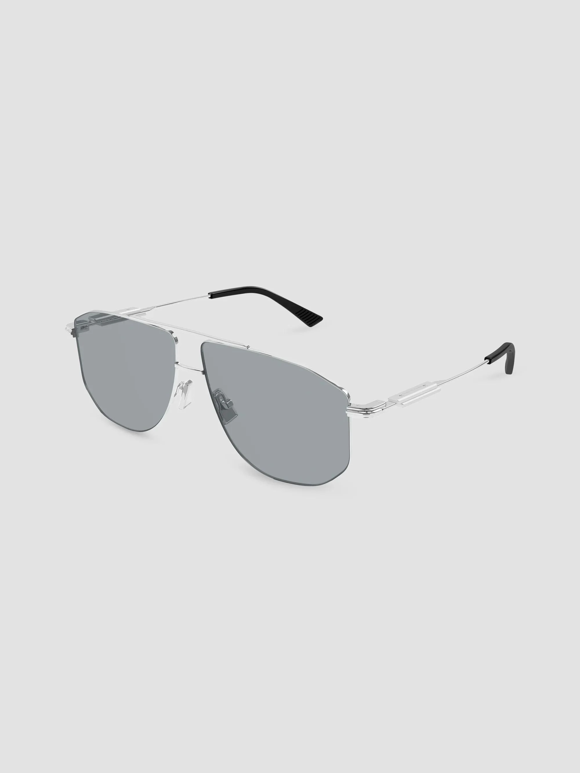 Men's Ribbon Bv1509S Snap Ribbon 59MM Metal Navigator Sunglasses - Silver - 1