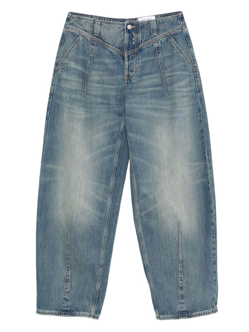 whiskering-effect jeans 1
