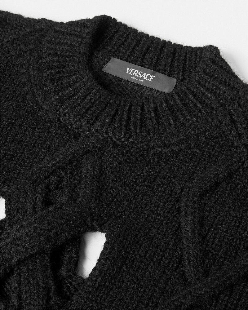 VERSACE Wool Cutout Sweater outlook