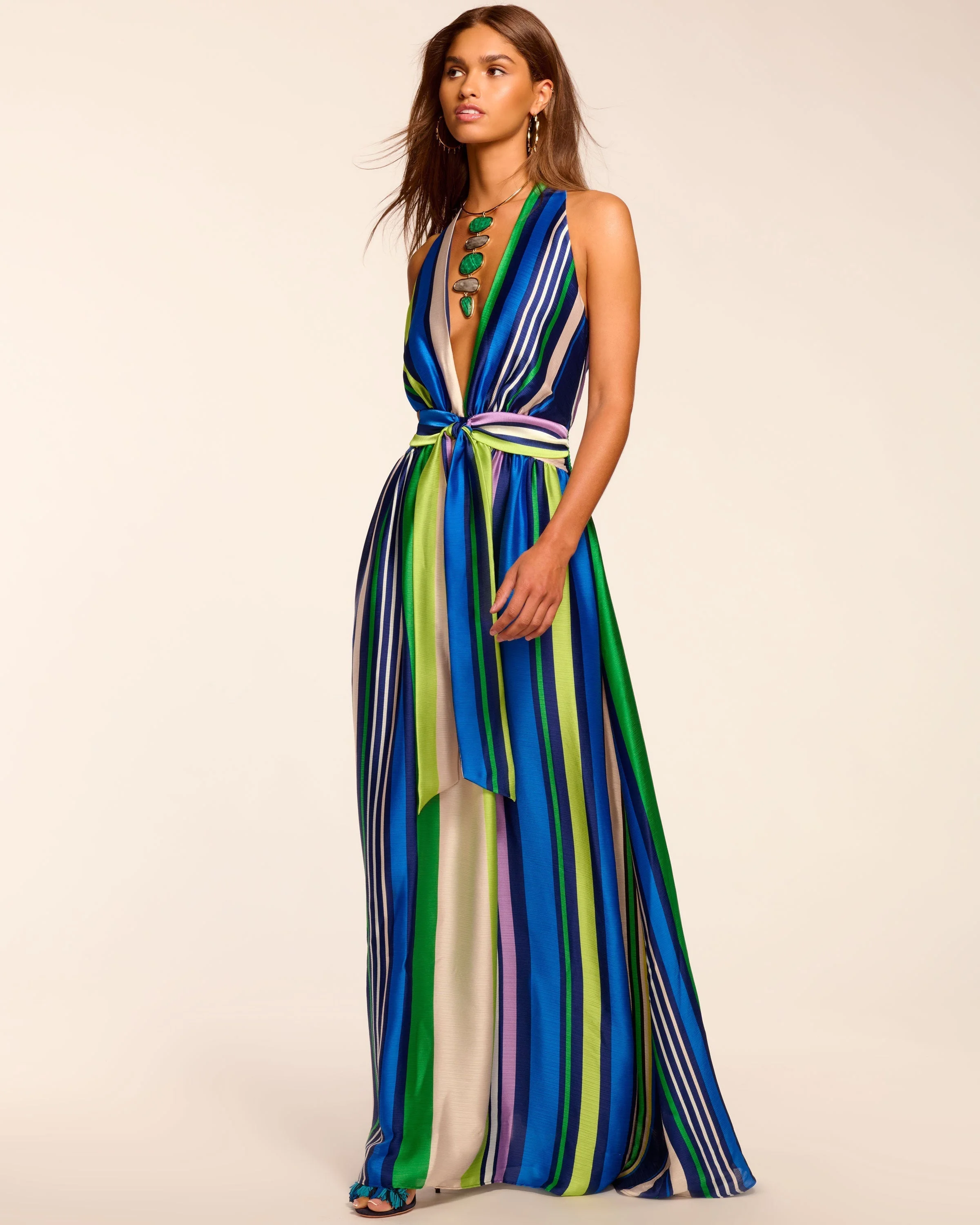 Kamil Plunging Sleeveless Maxi Dress - 1