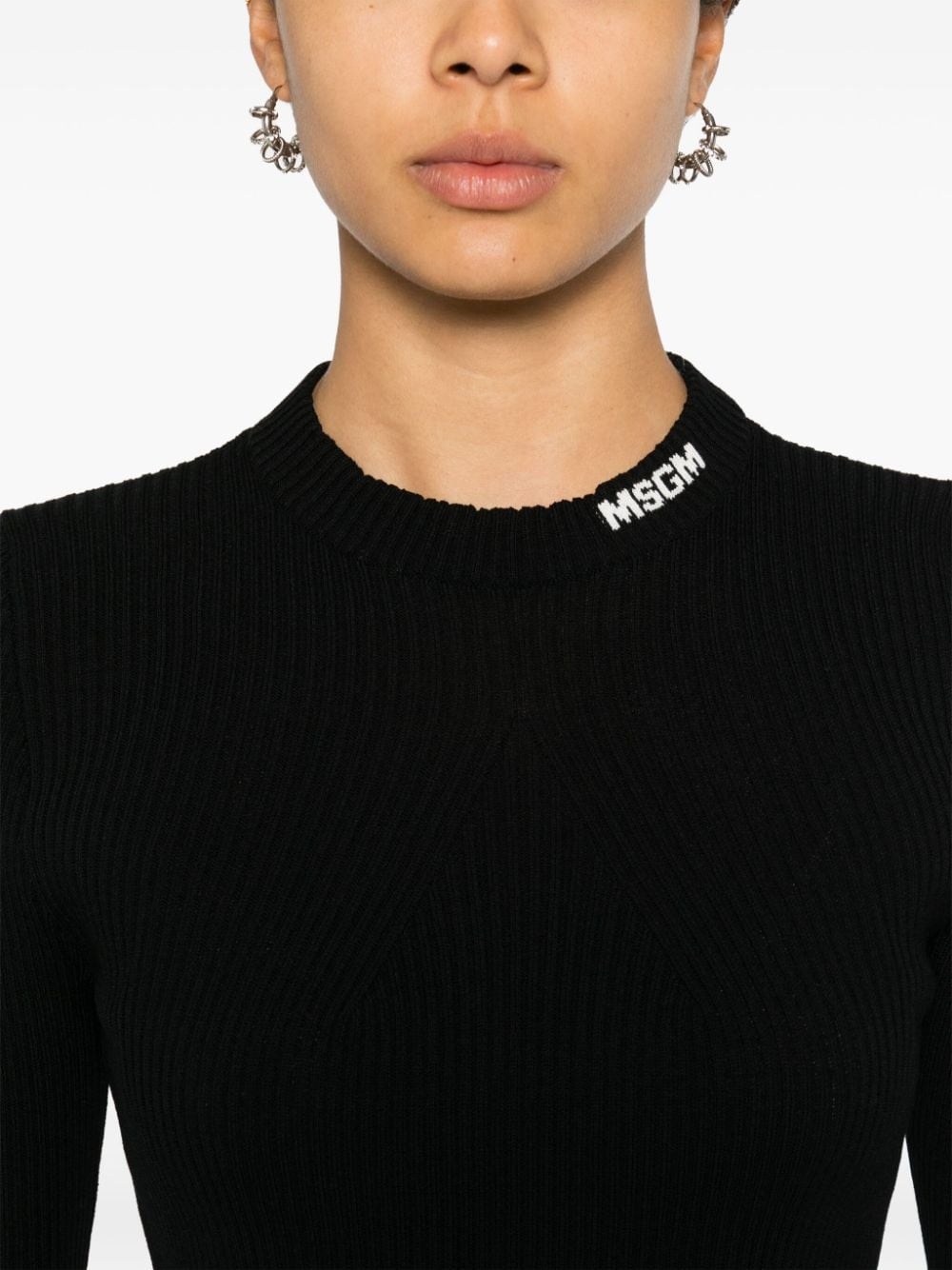intarsia-logo sweater - 5