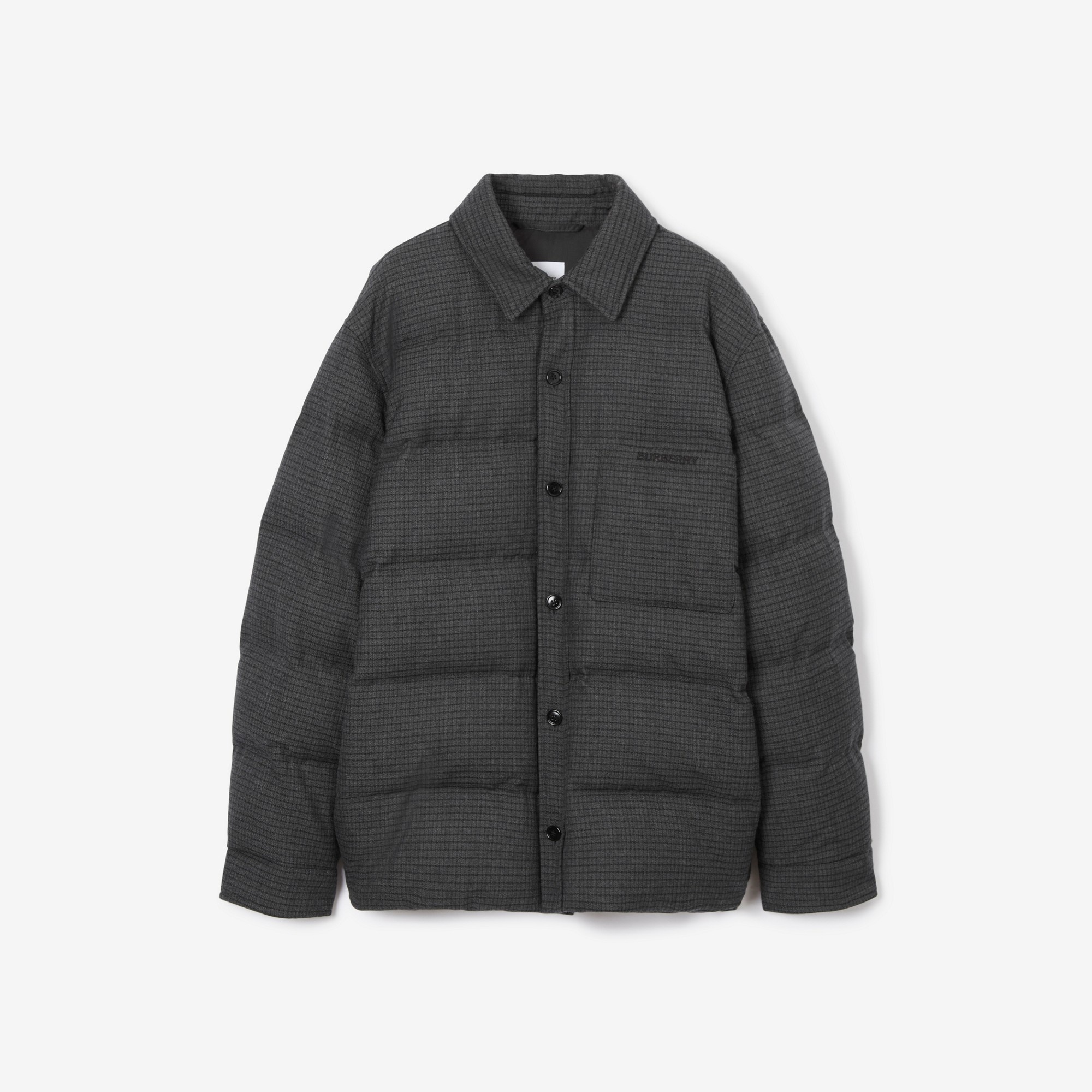 Check Wool Down-Filled Overshirt - 1