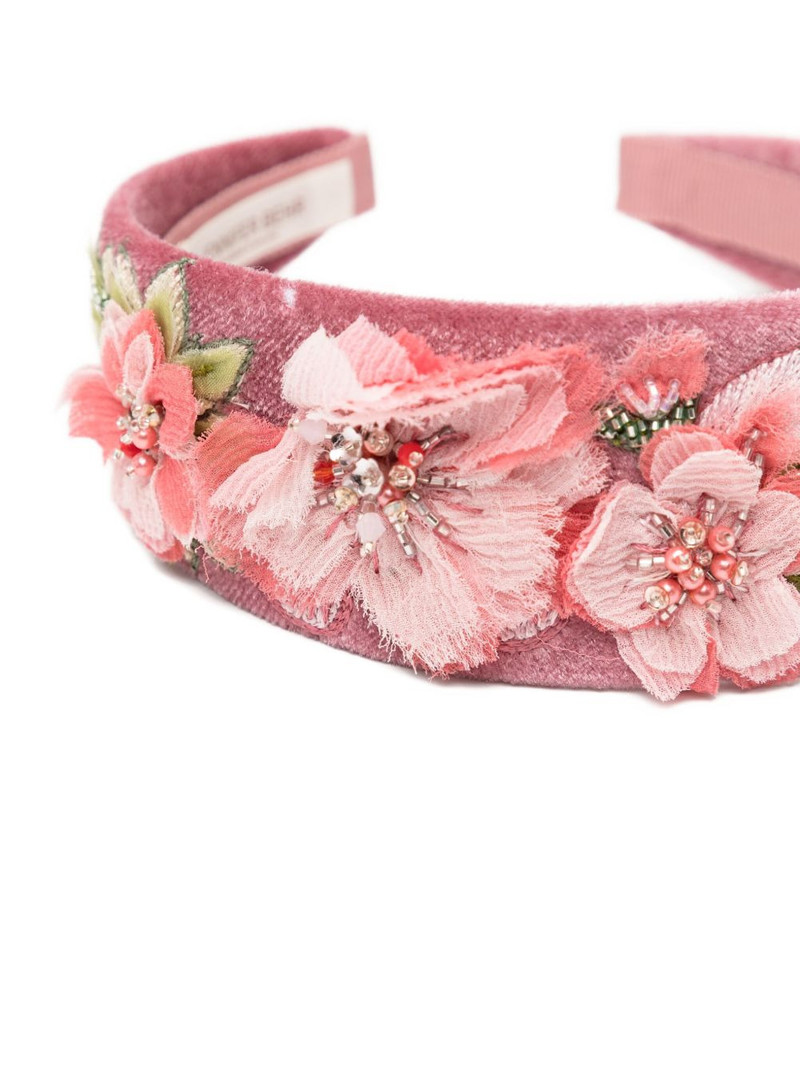 Jennifer Behr floral-appliqué velvet headband outlook