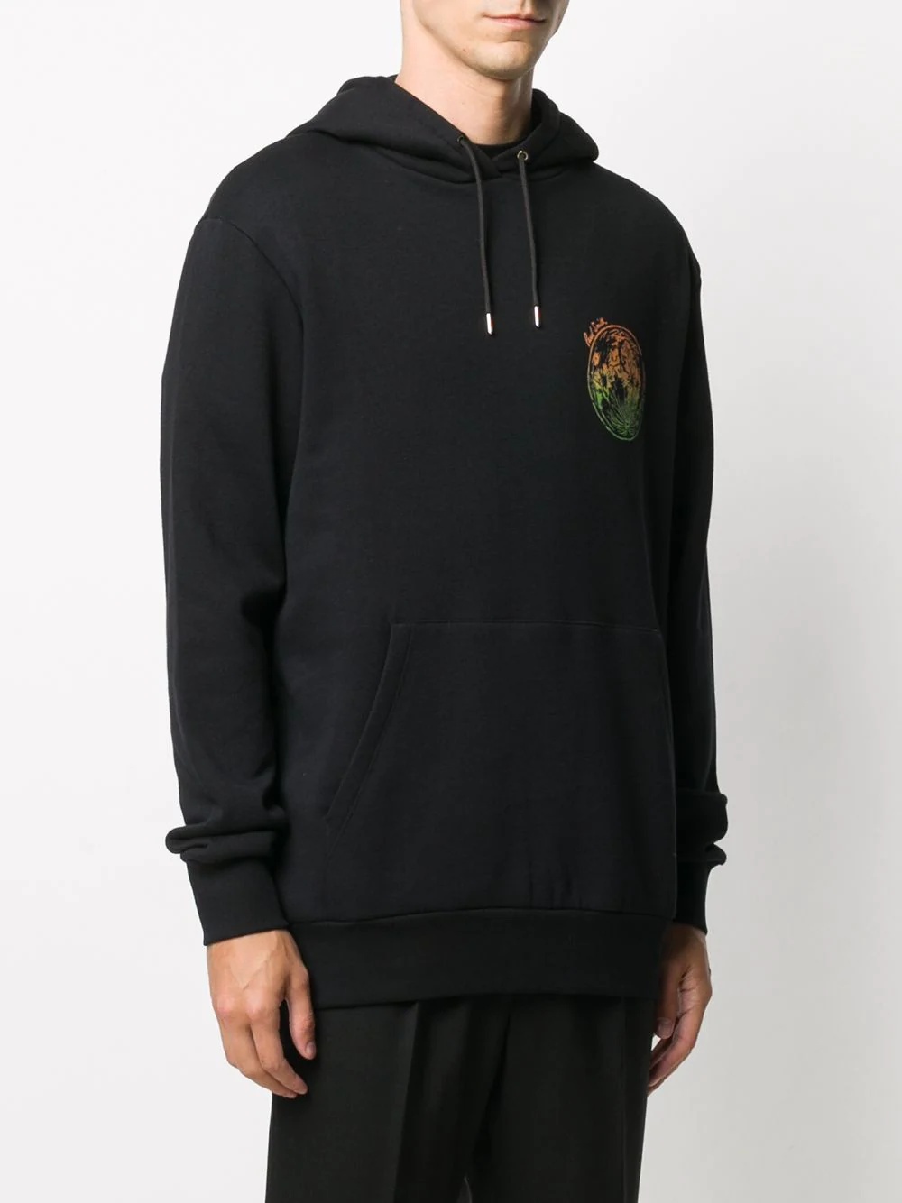 logo print drawstring hoodie - 4