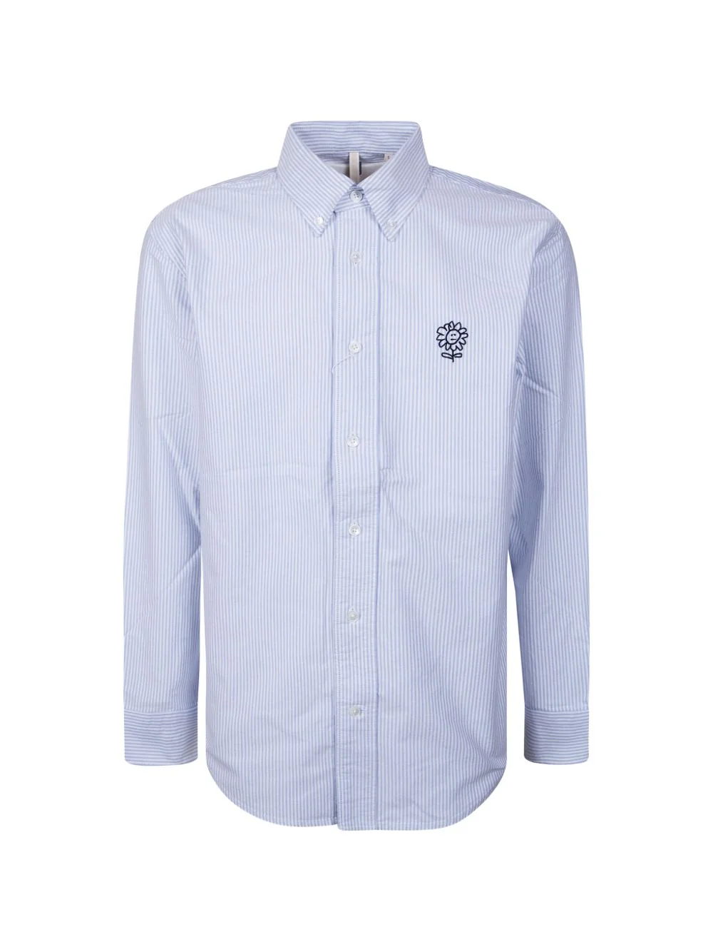logo-detail striped shirt - 1