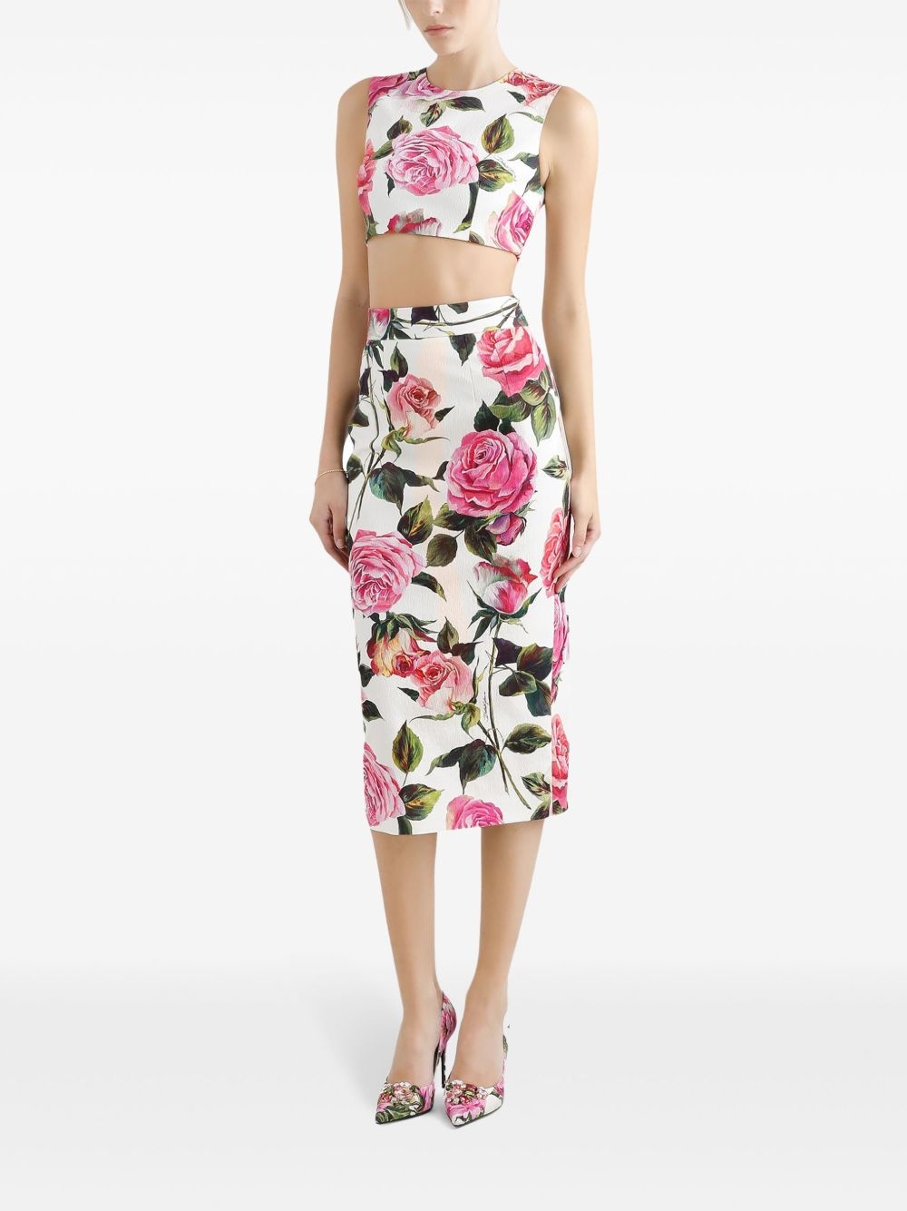 floral-print midi skirt - 2