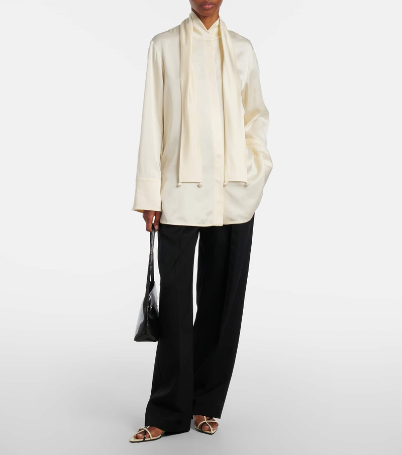 Jil Sander Scarf-detail satin shirt outlook