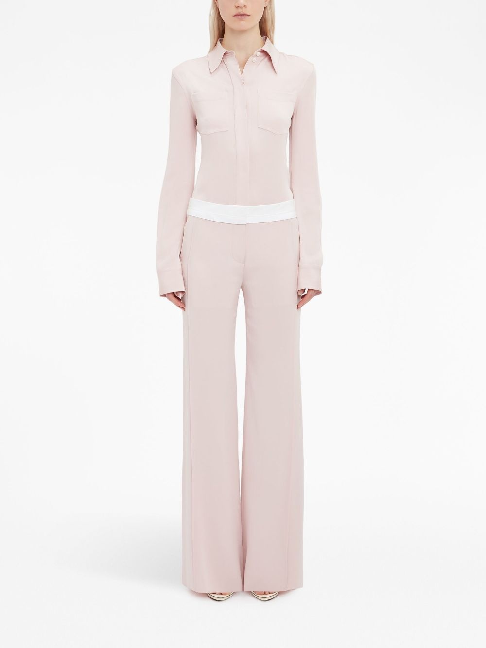 side-panel detail flared trousers - 2