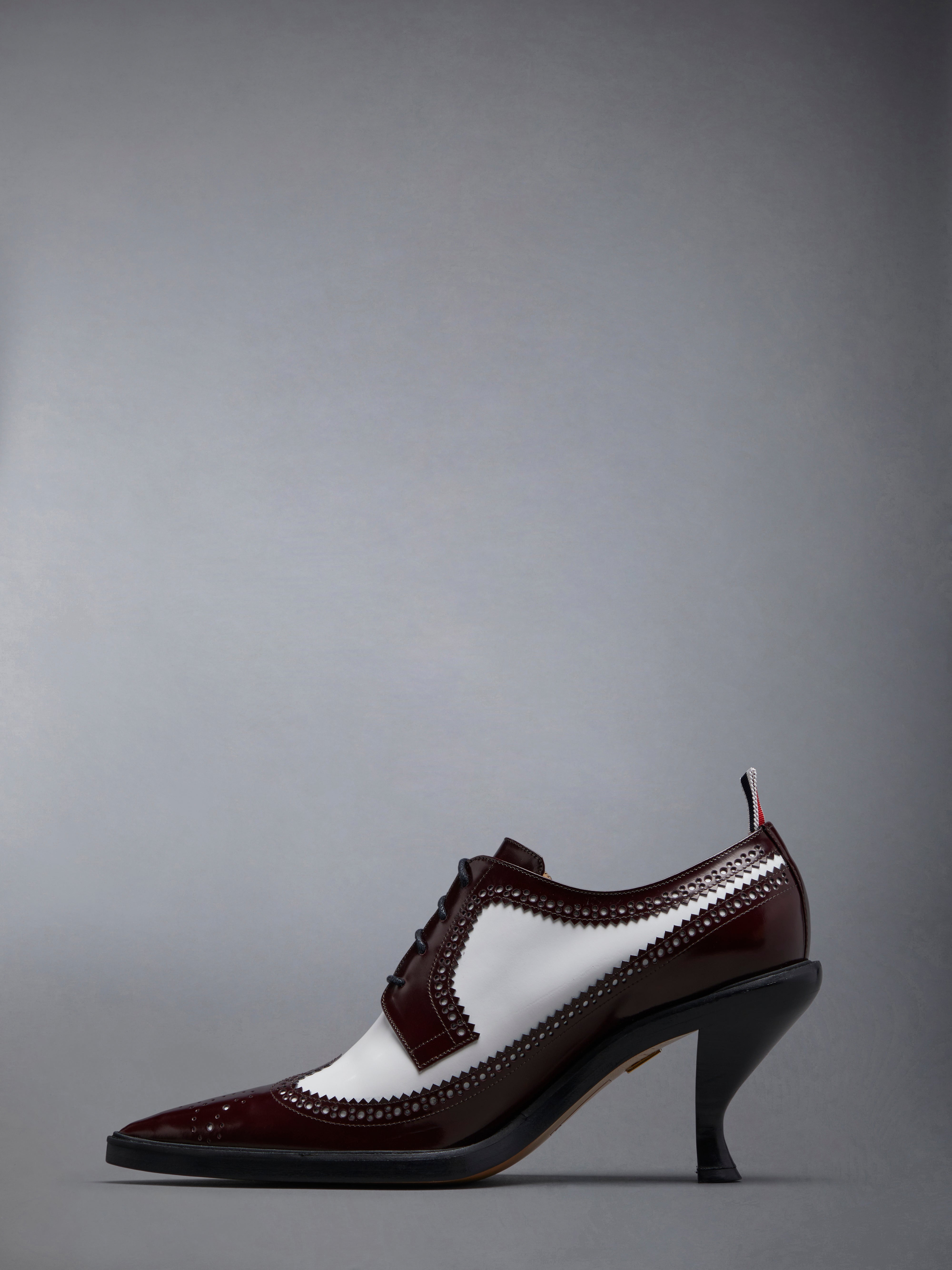 SOFT SPAZZOLATO 75MM CURVED HEEL LONGWING SPECTATOR BROGUE - 3