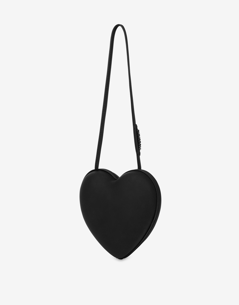 RUBBERISED NAPPA LEATHER MOSCHINO HEARTBEAT BAG 2