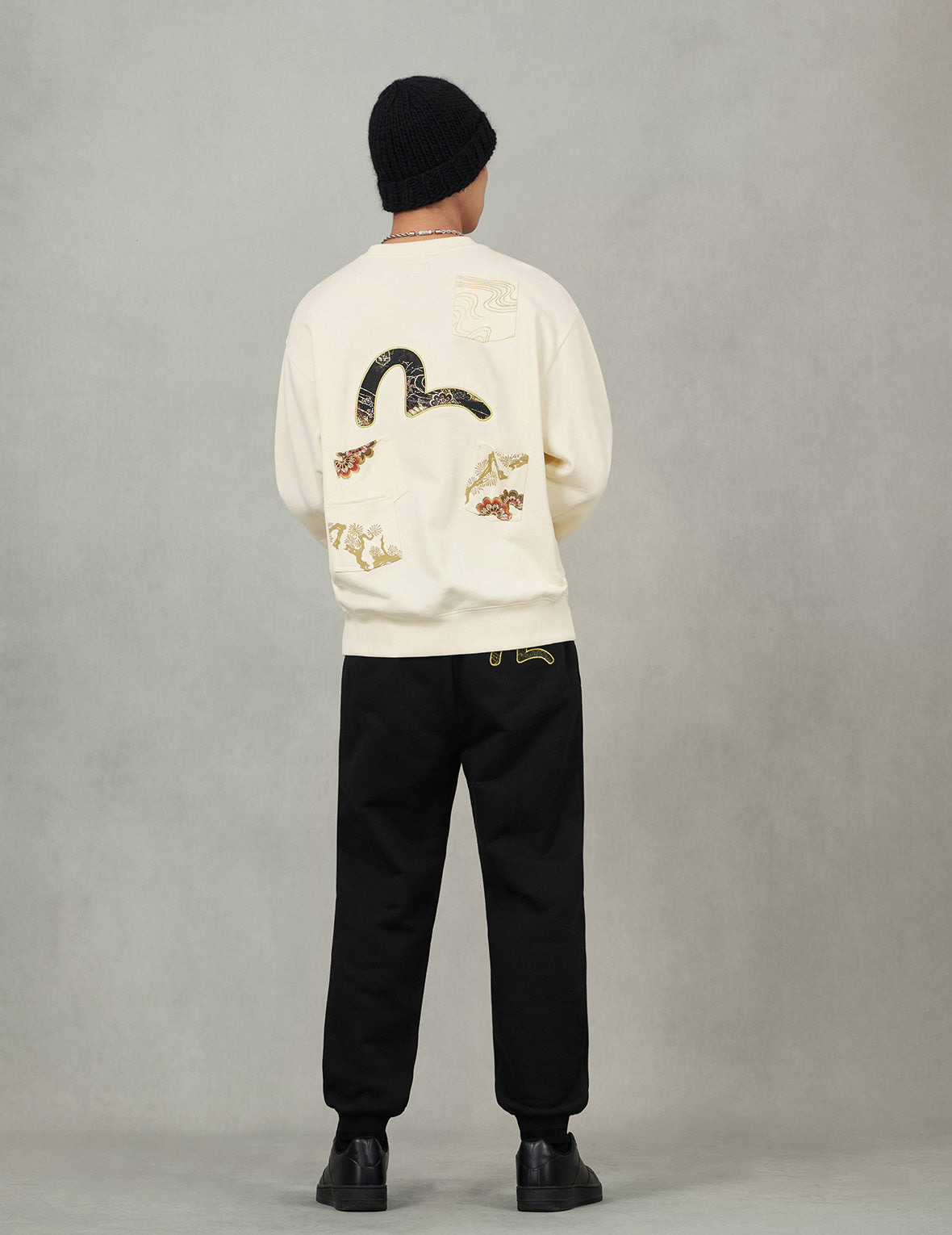 Seagull Brocade Appliqué Gold Thread Logo Regular Fit Sweatpants - 6