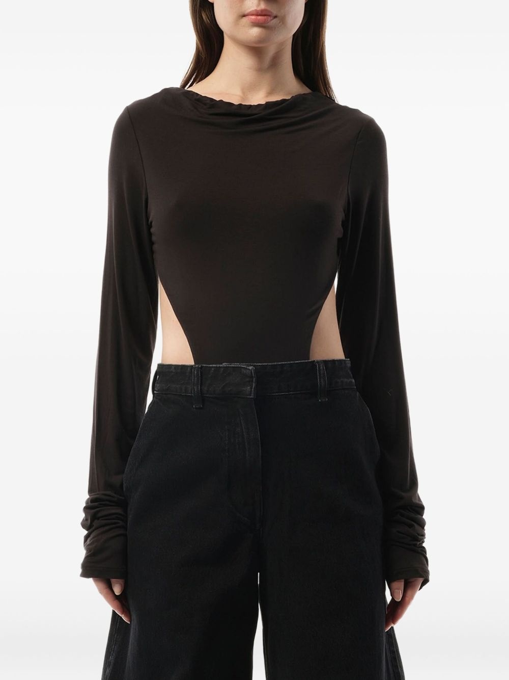 cutout long-sleeve bodysuit - 3