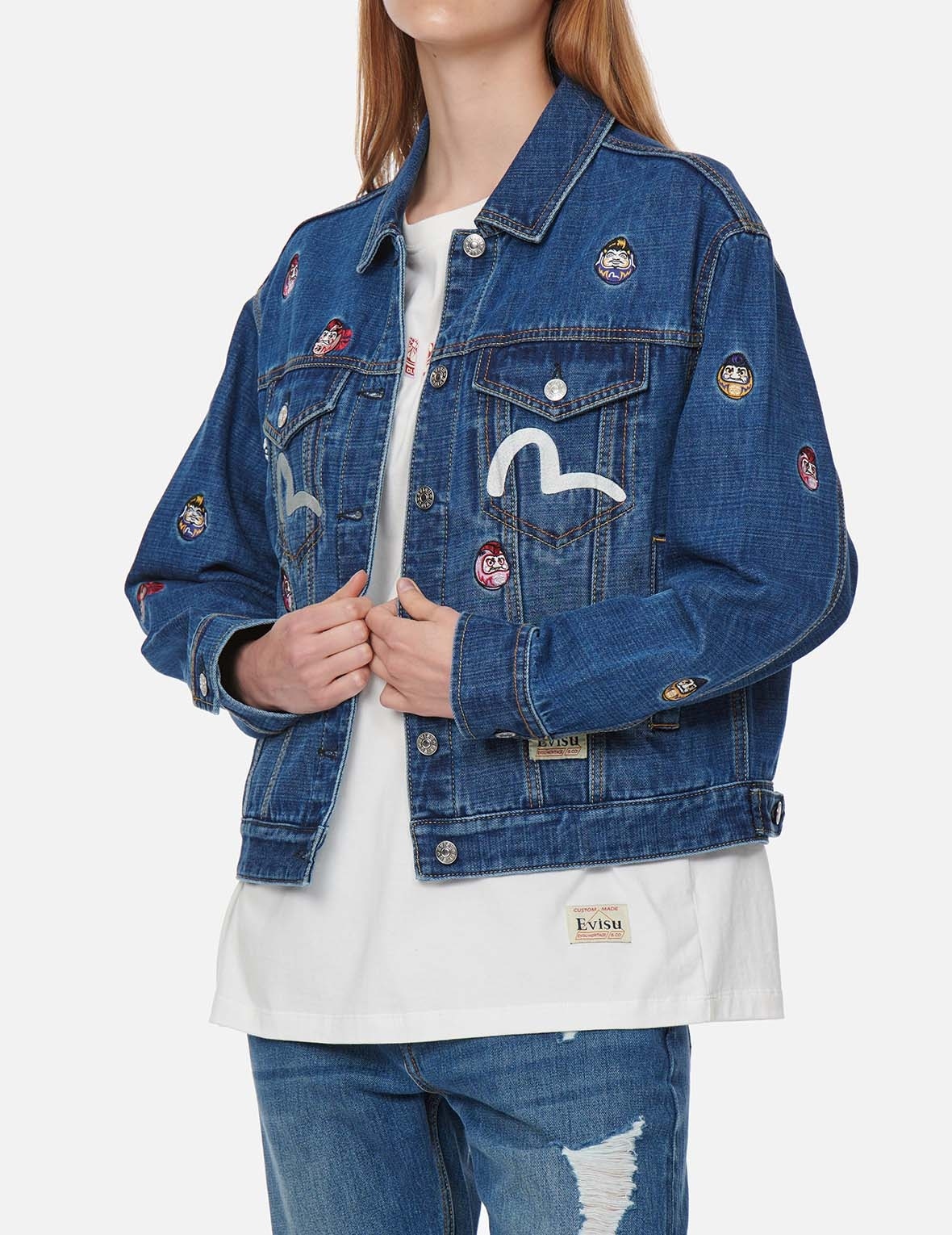 ALLOVER DARUMA EMBROIDERED DENIM JACKET - 3
