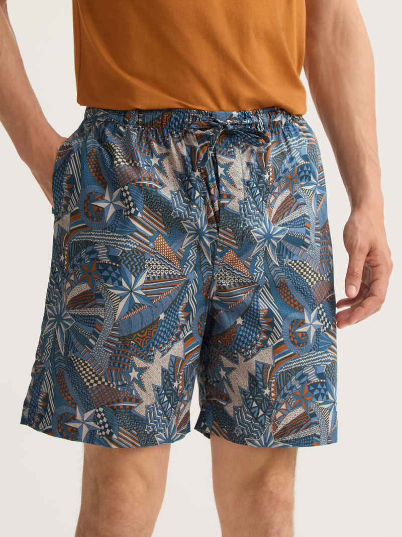 Men's Lounge Shorts Cotton Batiste Multicolor Celebration Print 4