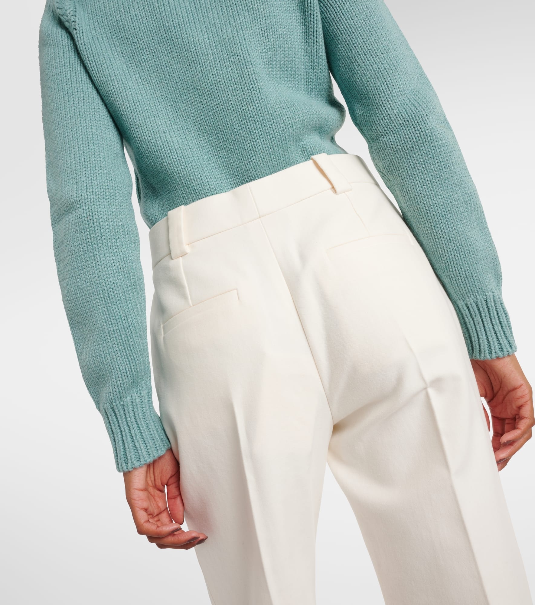 Low-rise cotton wide-leg pants - 6