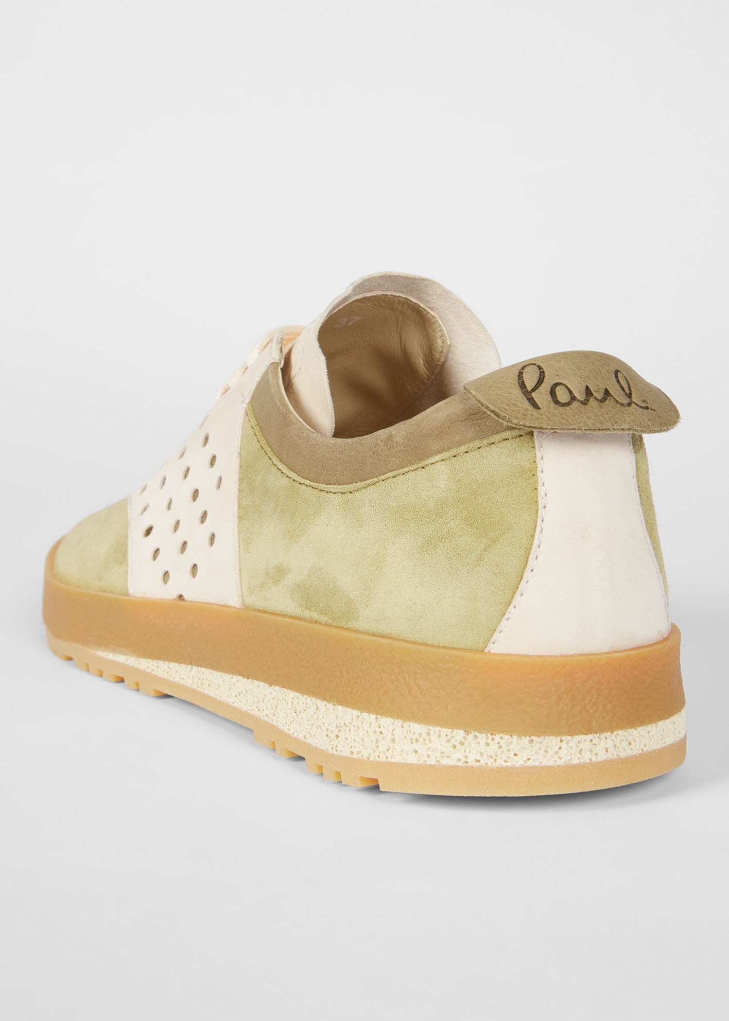 Women's Moss Green 'Zephyr' Leather Trainers - 3