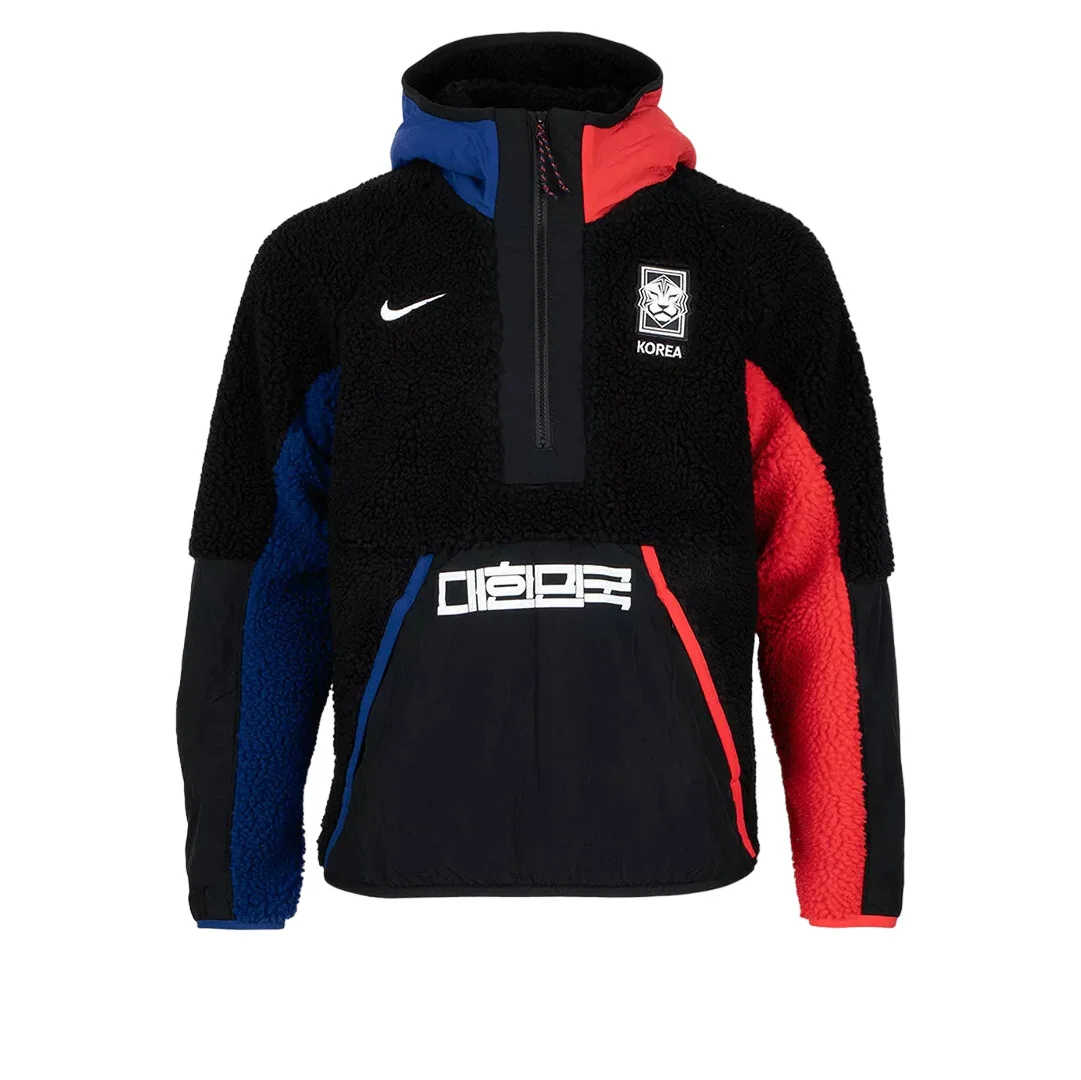 Nike South Korea NSW 1/2 Zip Winter Hoodie 'Black Blue Red' DN1088-010 - 1