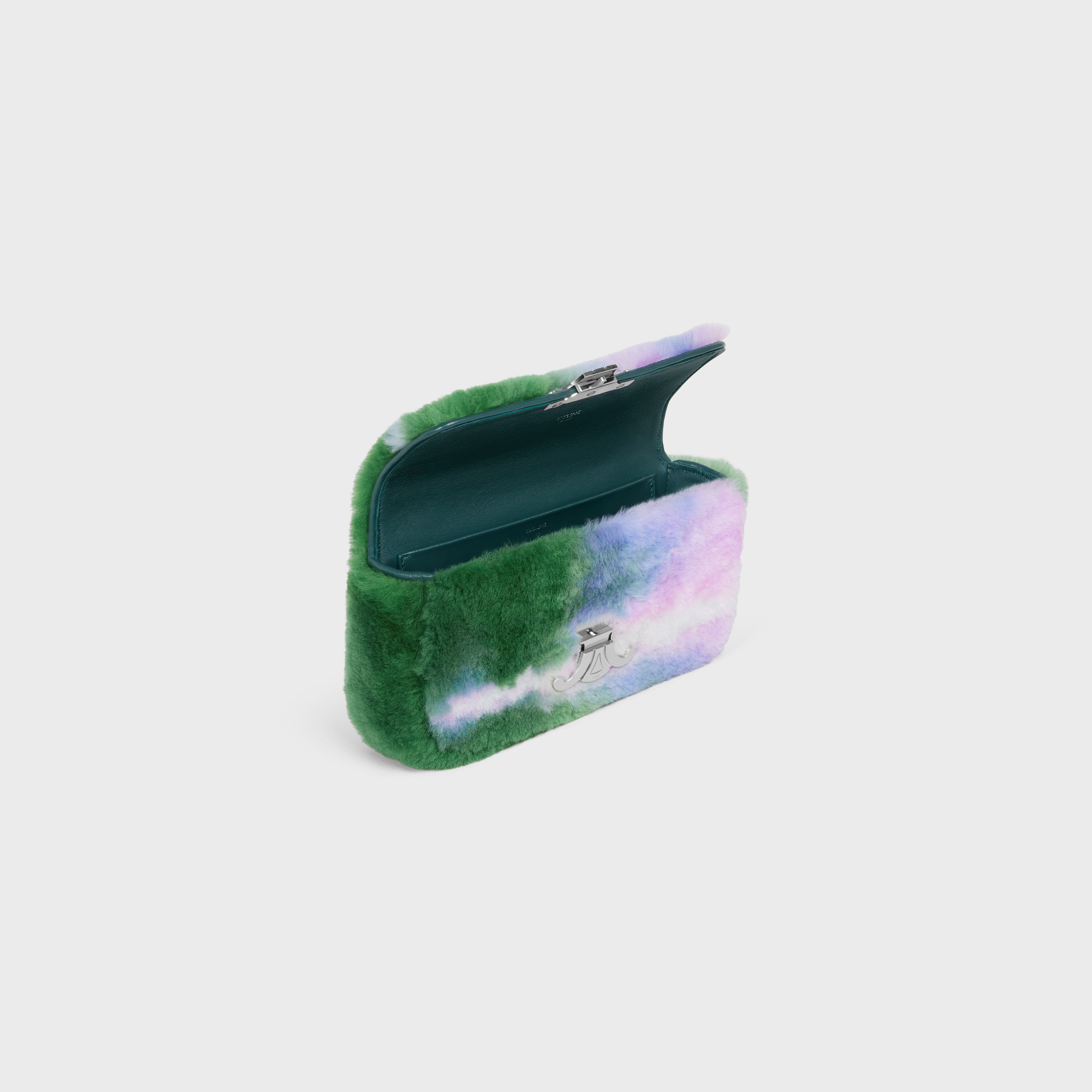 CHAIN SHOULDER BAG triomphe in SHEARLING TIE DYE - 4