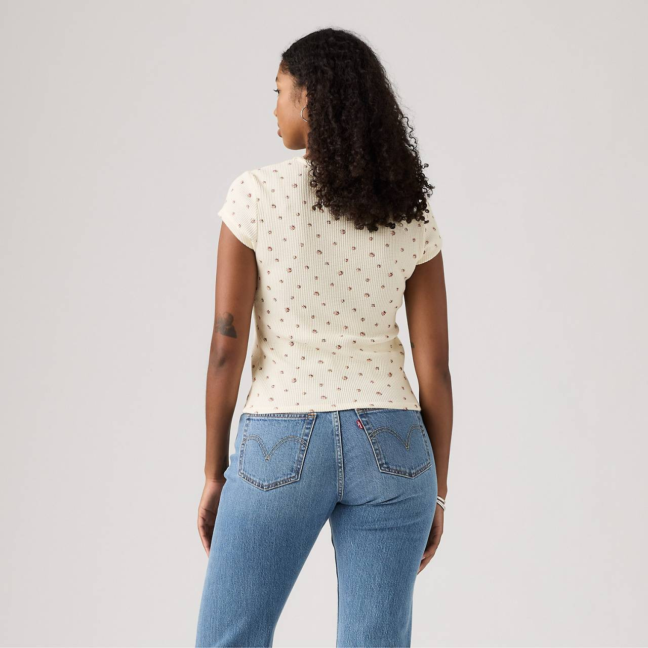 DRY GOODS WAFFLE CAP-SLEEVE TEE - 3