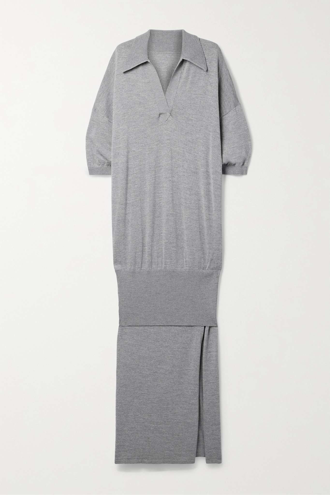 Rue layered merino wool-blend maxi dress - 1