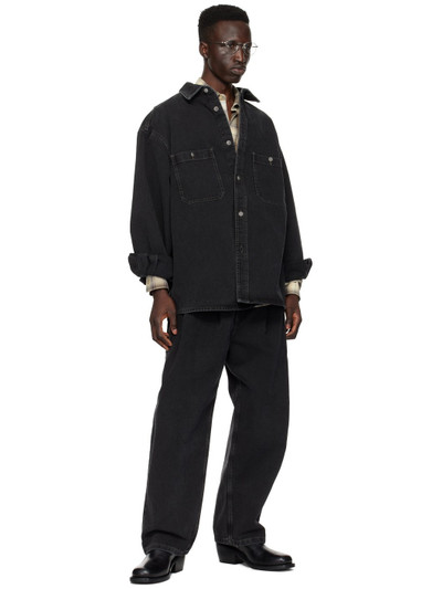 HED MAYNER Black Patch Pocket Denim Shirt outlook