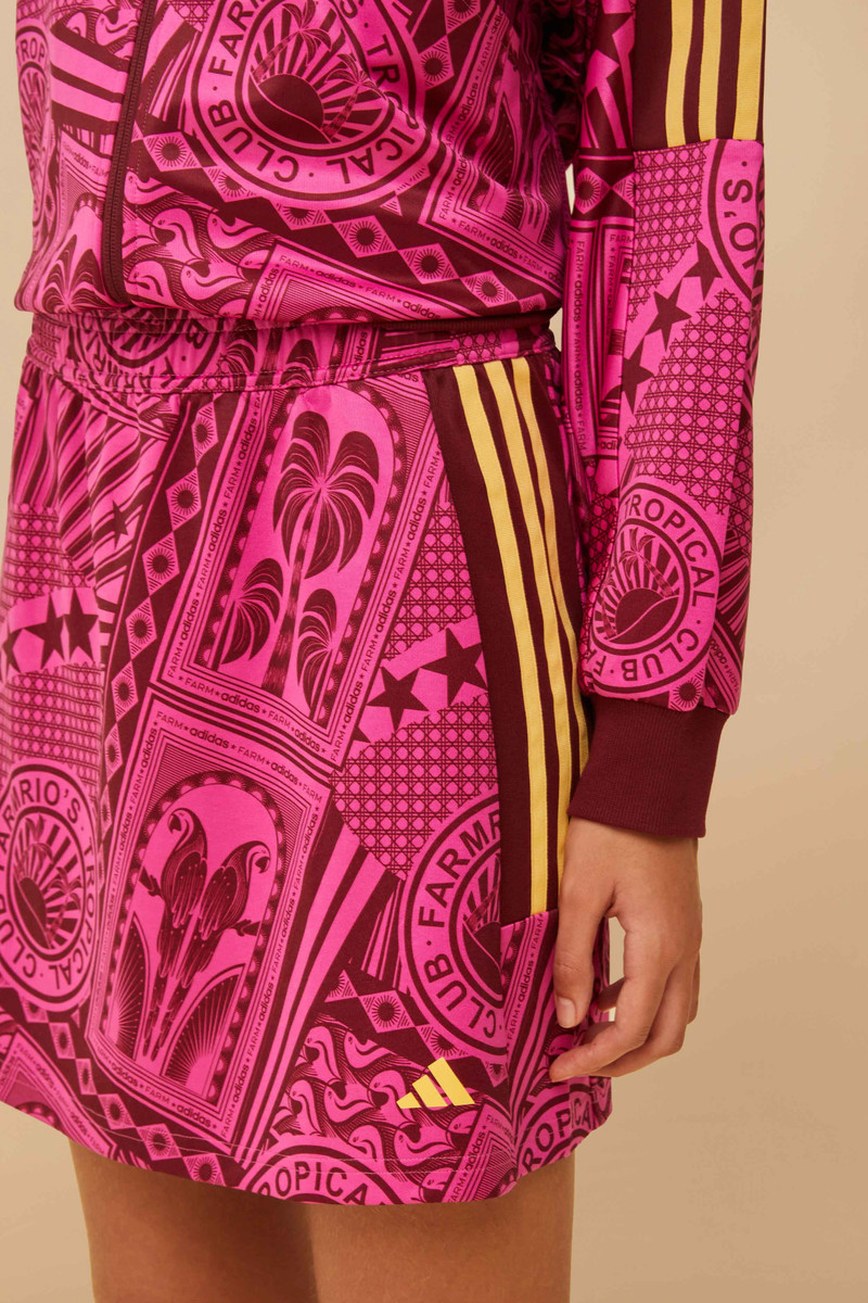 FARM RIO Adidas Tropical Club Pink Skirt outlook