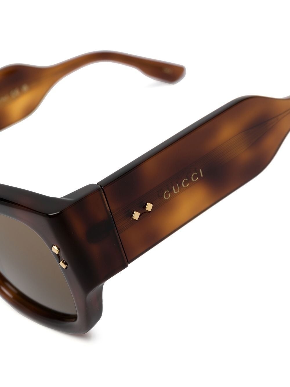 tortoiseshell logo-arm sunglasses - 3