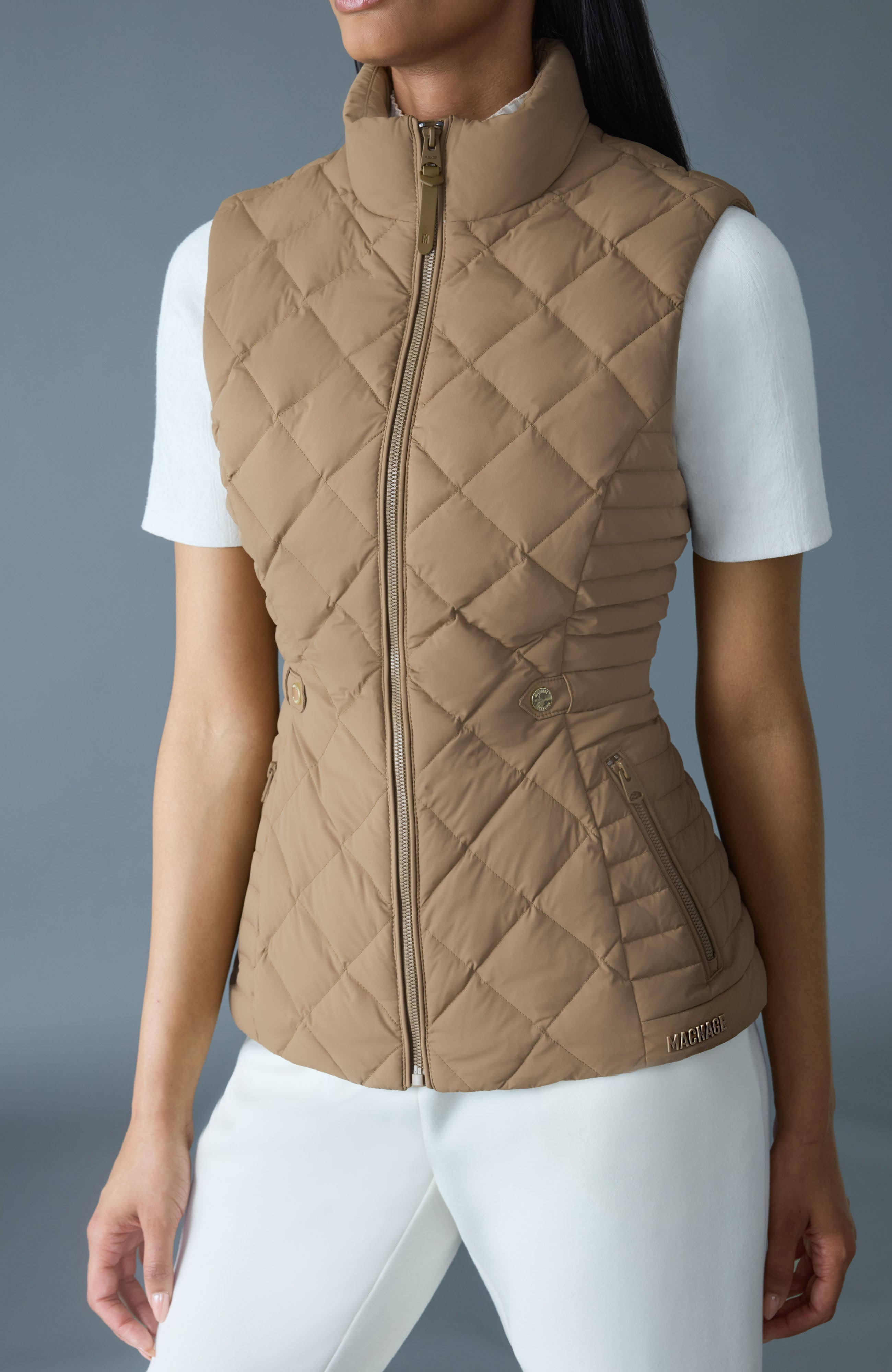 STEFANIA Diamond Quilted Down Vest - 5