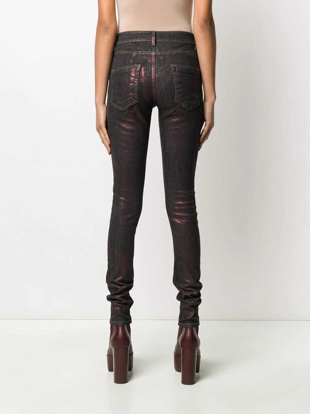 metallic skinny fit jeans - 4