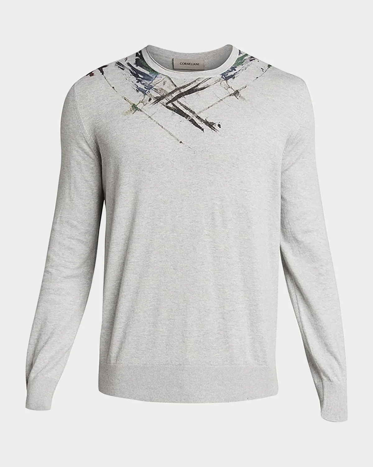 Men's Crew Sweater with Paint Detail - 1