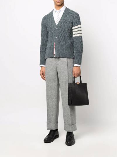 Thom Browne 4-Bar striped cardigan outlook