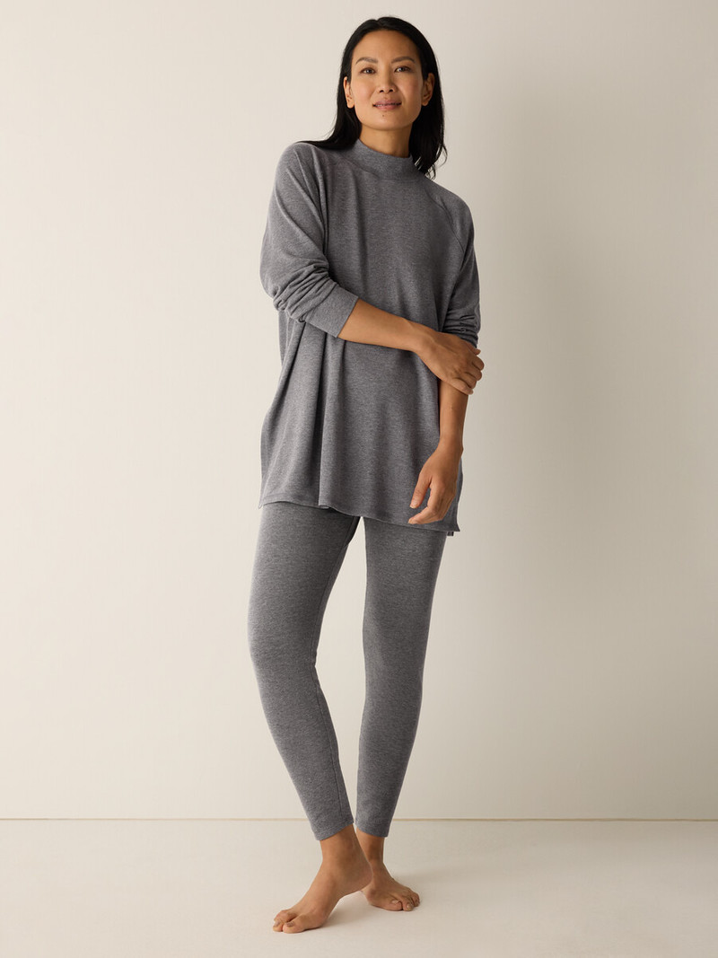Cozy Brushed Terry Mock Neck Long Top 3