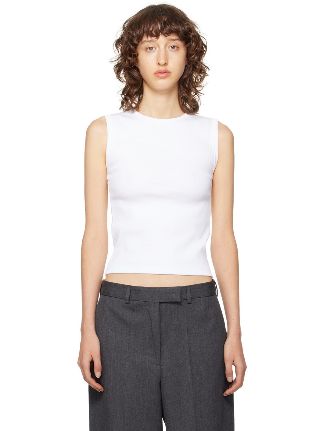 White Rib Tank Top - 1