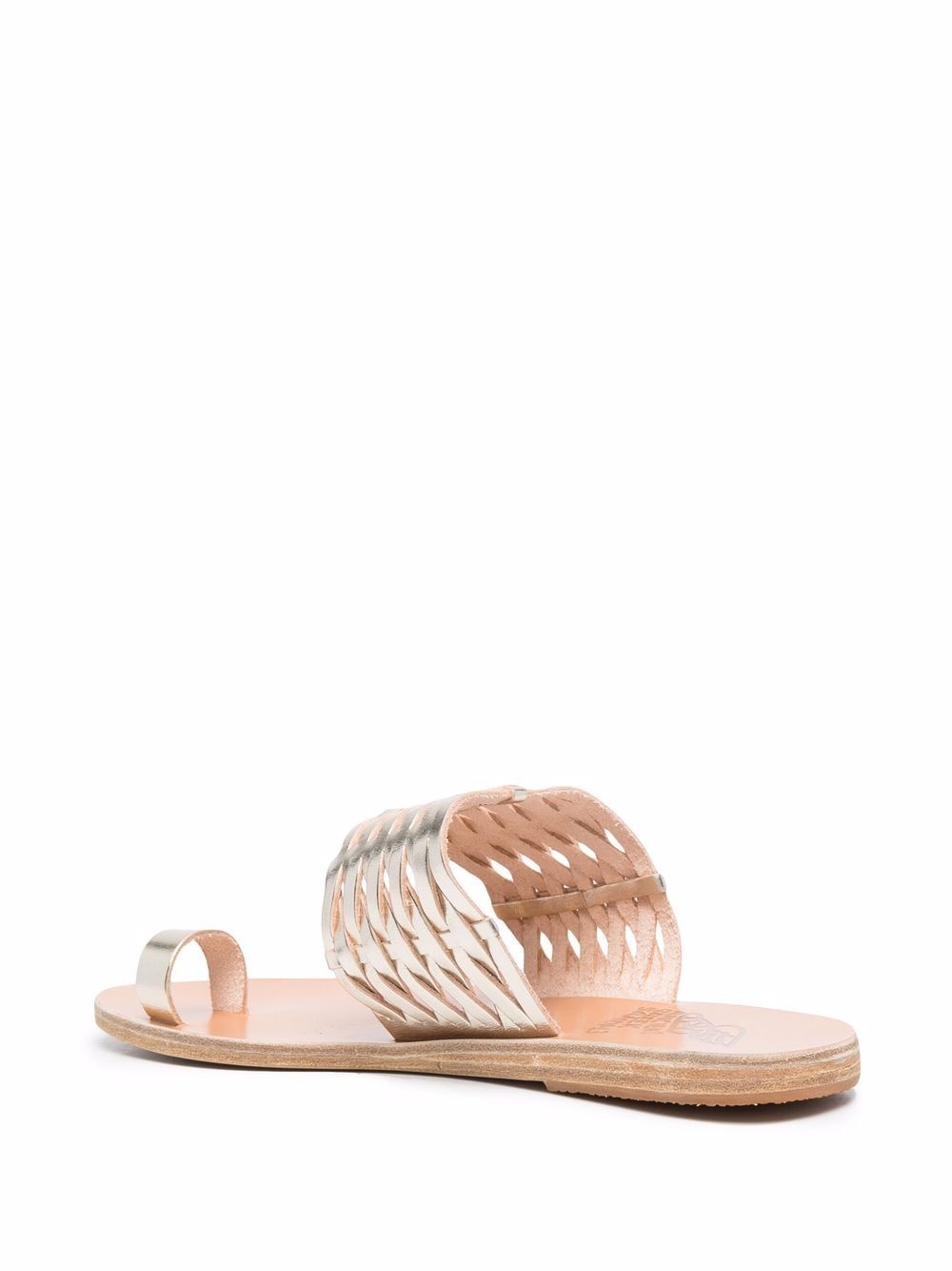 metallic-effect leather mules - 3