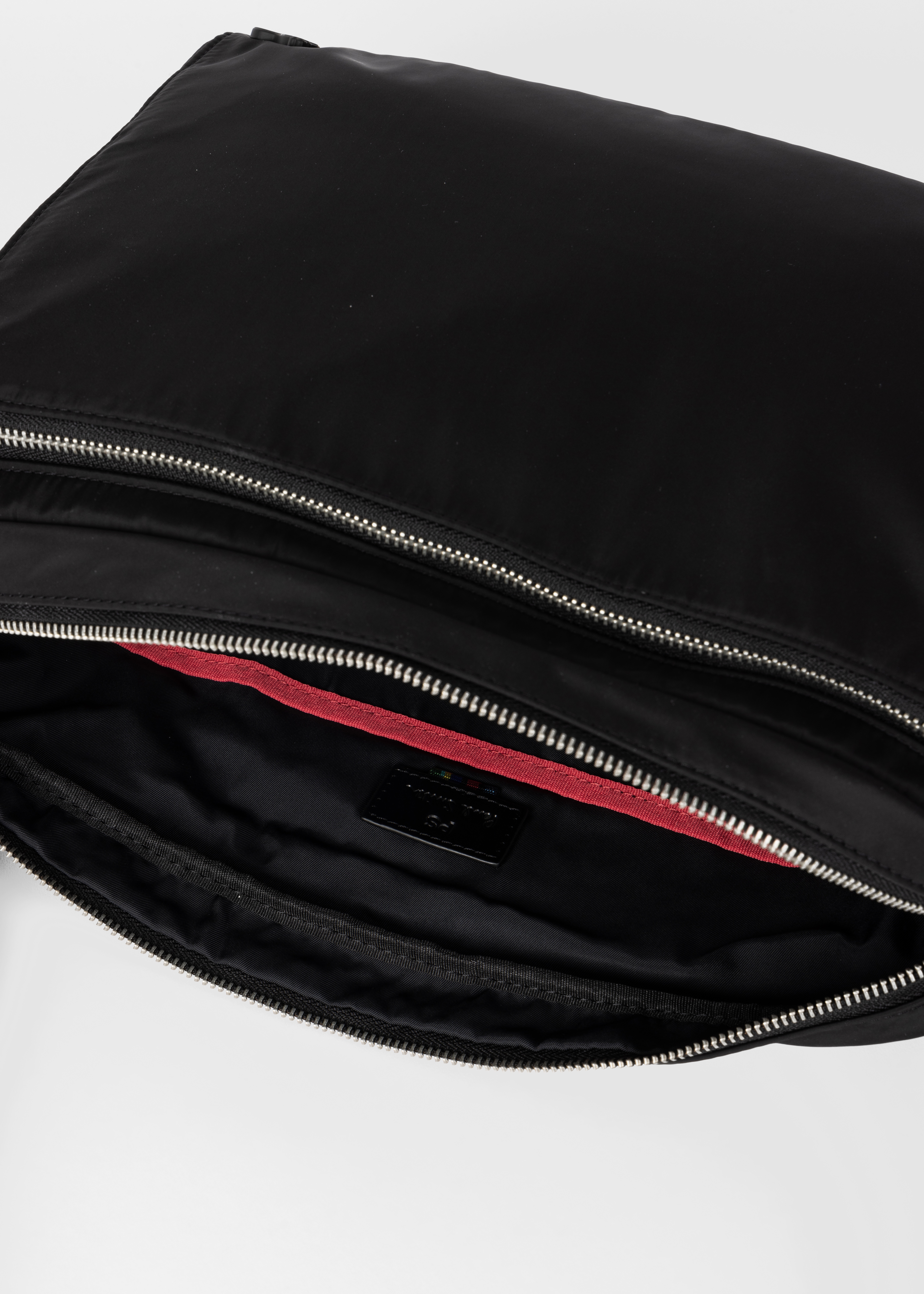 Black Recycled Polyester Zebra Messenger Bag - 4
