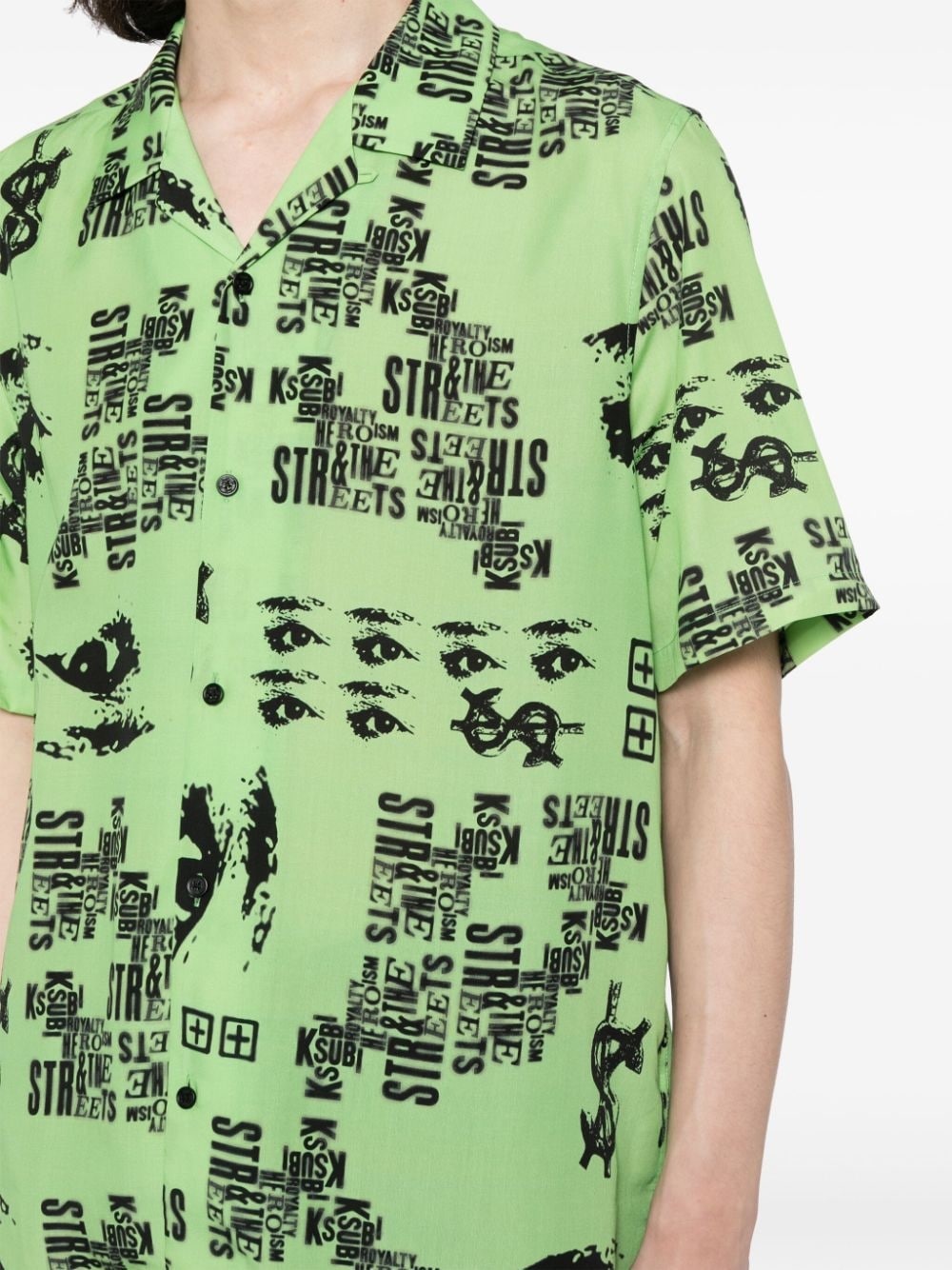 graphic-print tencel shirt - 5
