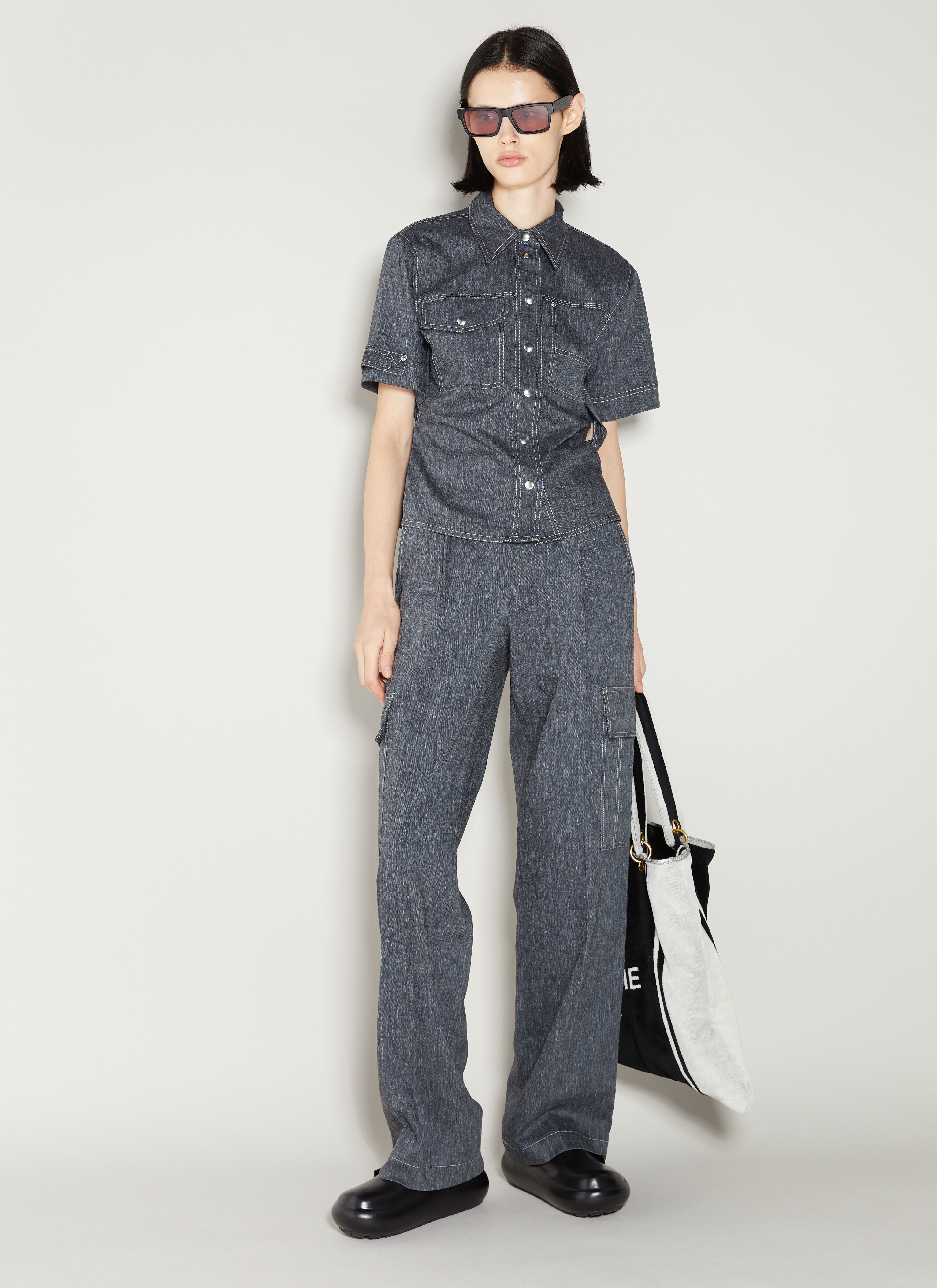 Helmut Lang Pull-On Wide-Leg Cargo Pants