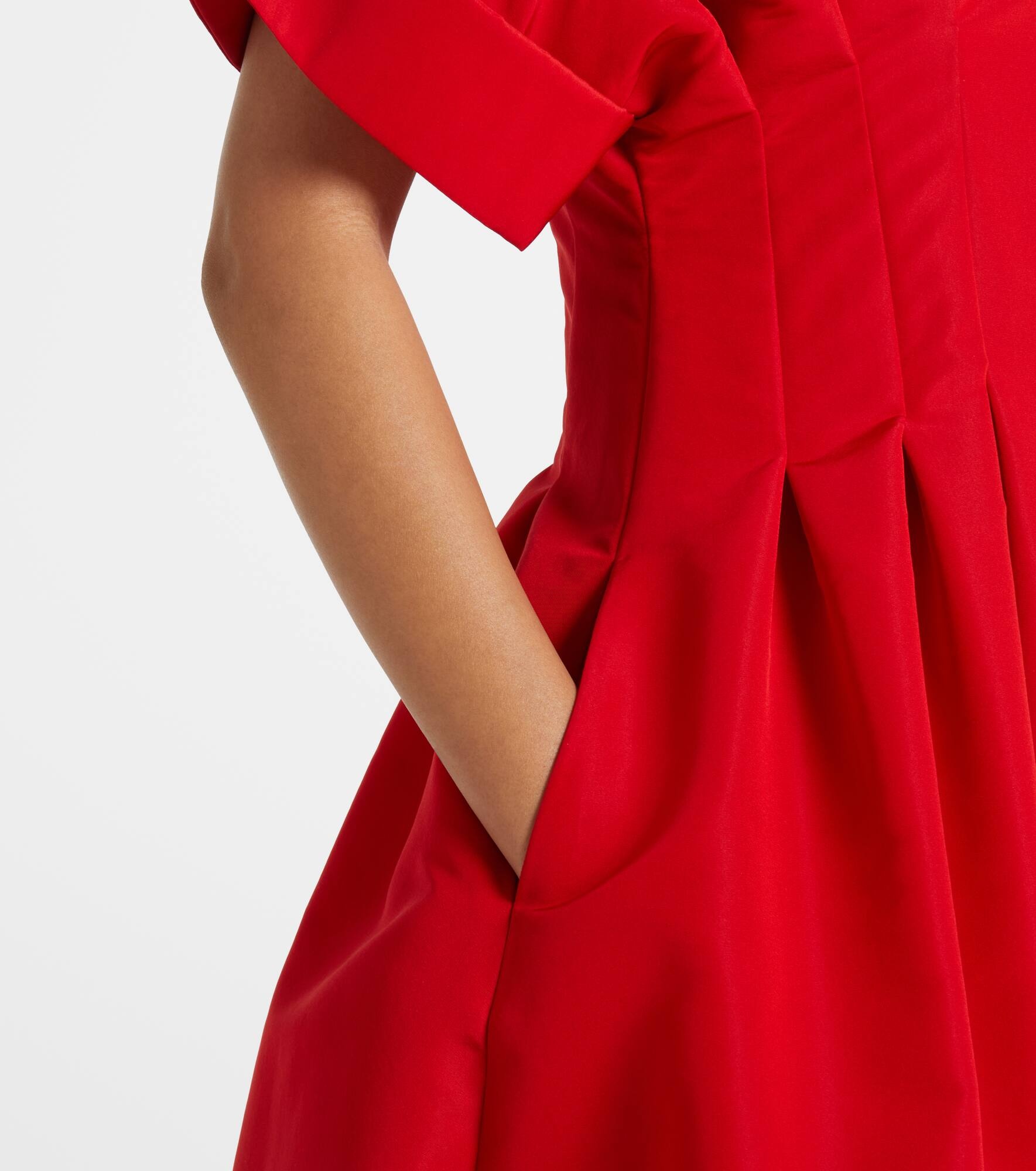 Gathered silk midi dress - 5