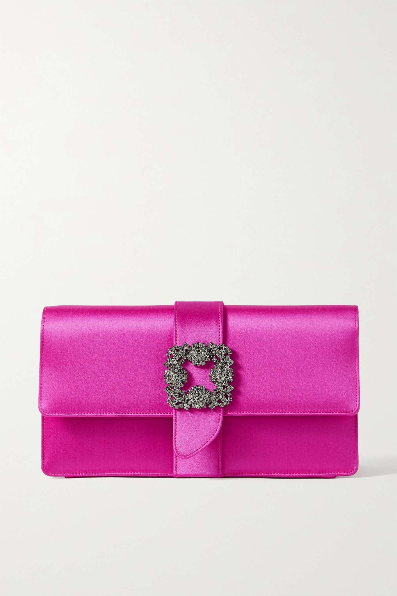 Capri crystal-embellished satin clutch - 1