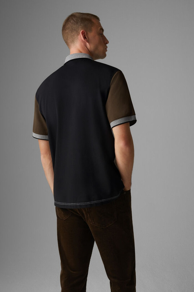 Wisco Piqué polo shirt in Black/Brown 3