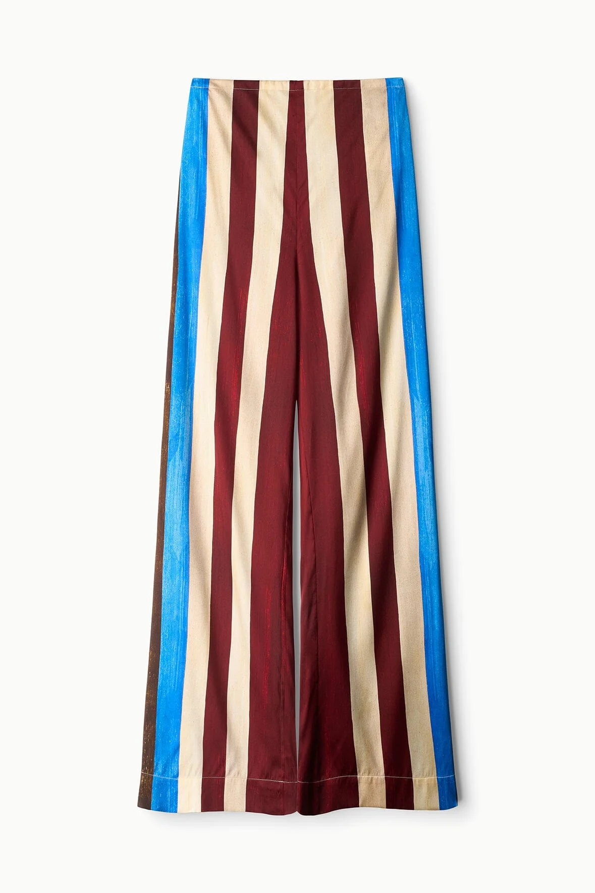 STAUD STROLL SILK PANT CAFFE STRIPE - 1