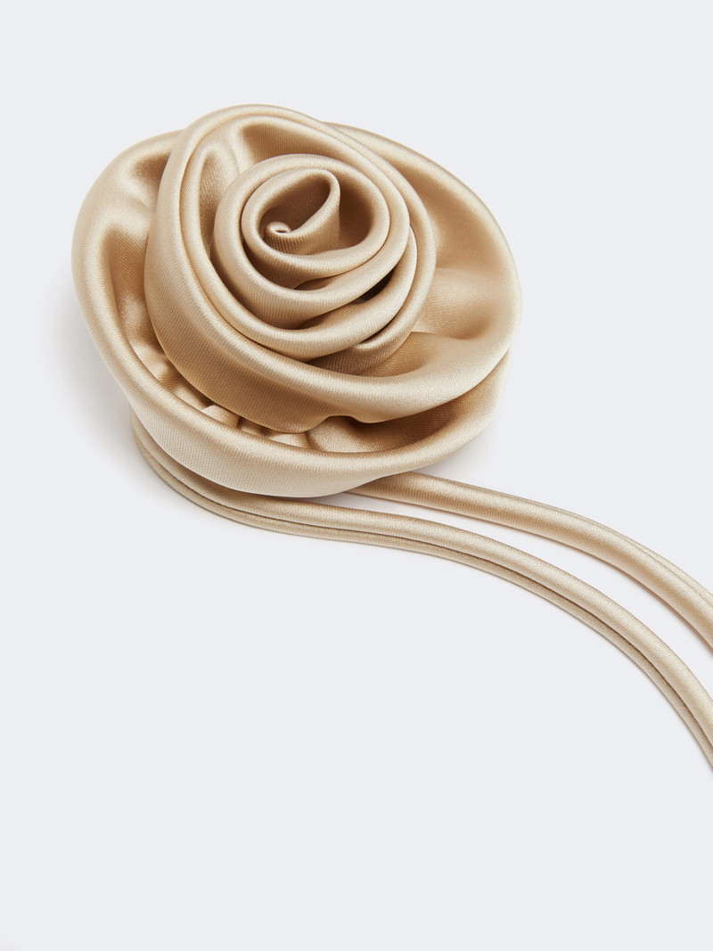 Max Mara MOSCHEA Satin flower brooch - BEIGE outlook