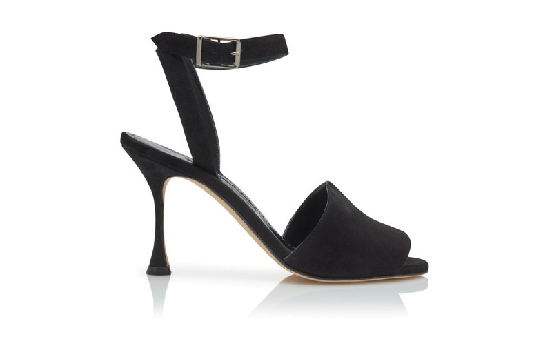 Black Suede Ankle Strap Sandals 1
